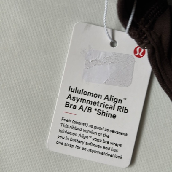 LULULEMON ALIGN ASYMMETRICAL RIBBED BRA *SHINE IN ESPRESSO SZ 6 NWT - Picture 4 of 8